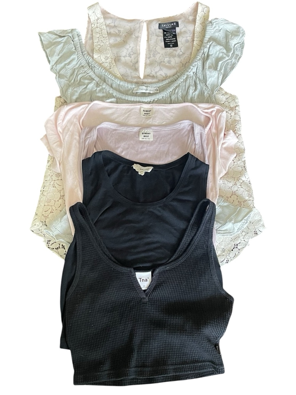 Aritzia Lot of 6 Assorted Crop and Tank Tops (2XS-XS)